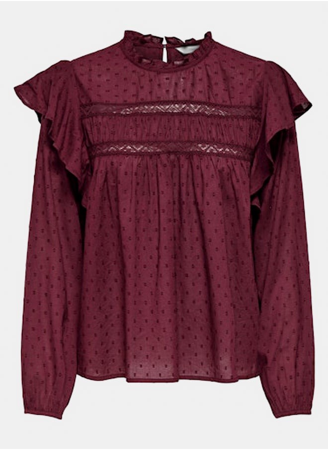 Onlkatti L/S Dobby Top Wvn Noos