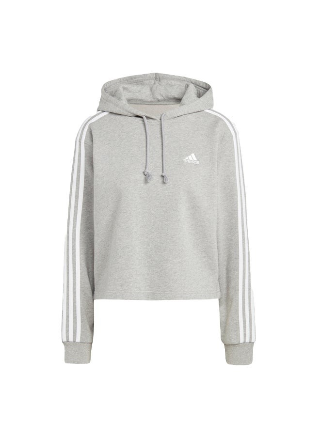هودي أساسيات 3-Stripes French Terry Crop Hoodie