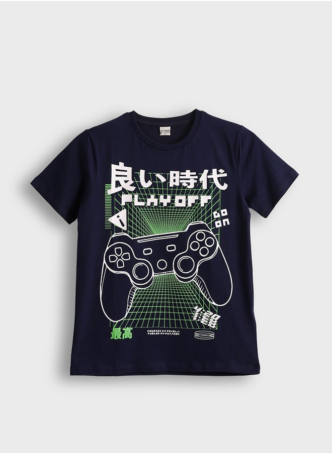 Crew Neck Printed Boy T-Shirt Summer