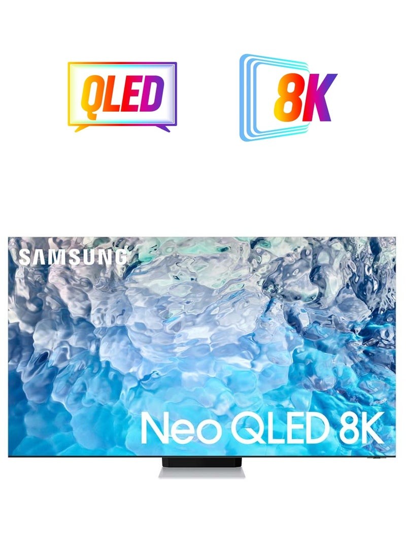 تلفزيون ذكي نيو QLED بجودة 8K مقاس 65 بوصة (إصدار 2022) QA65QN900BUXZN ستانلس ستيل